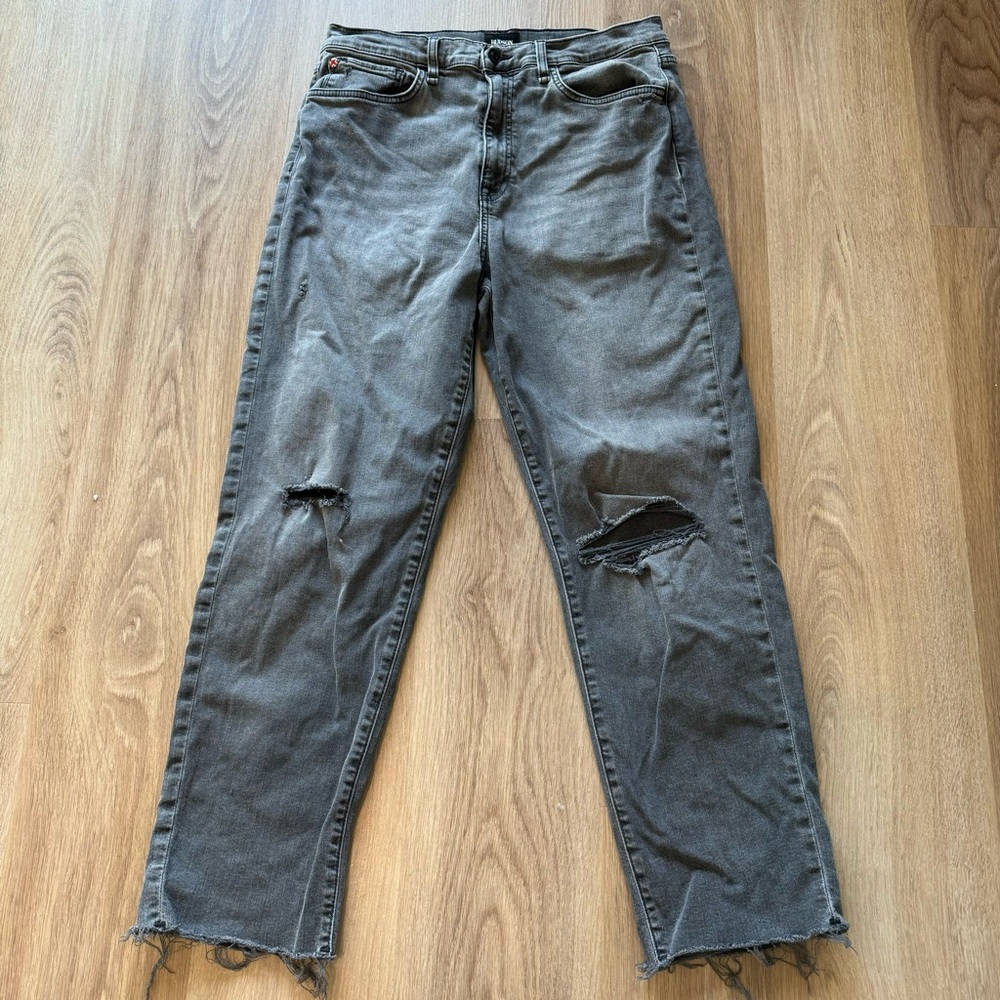 Hudson Kass Grey High Rise Straight Ankle Denim Jeans